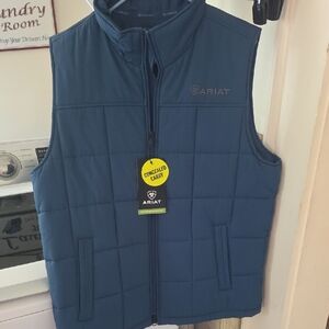 Ariat Blue Quilted Vest with High Collar